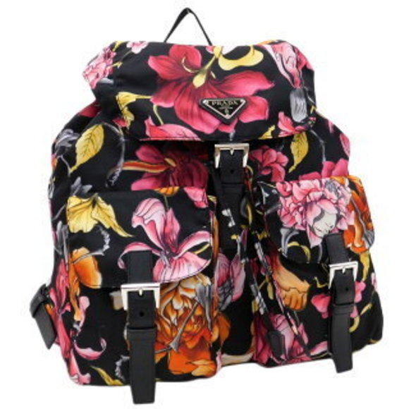 Prada backpack multicolor nylon floral - Picture 1 of 8